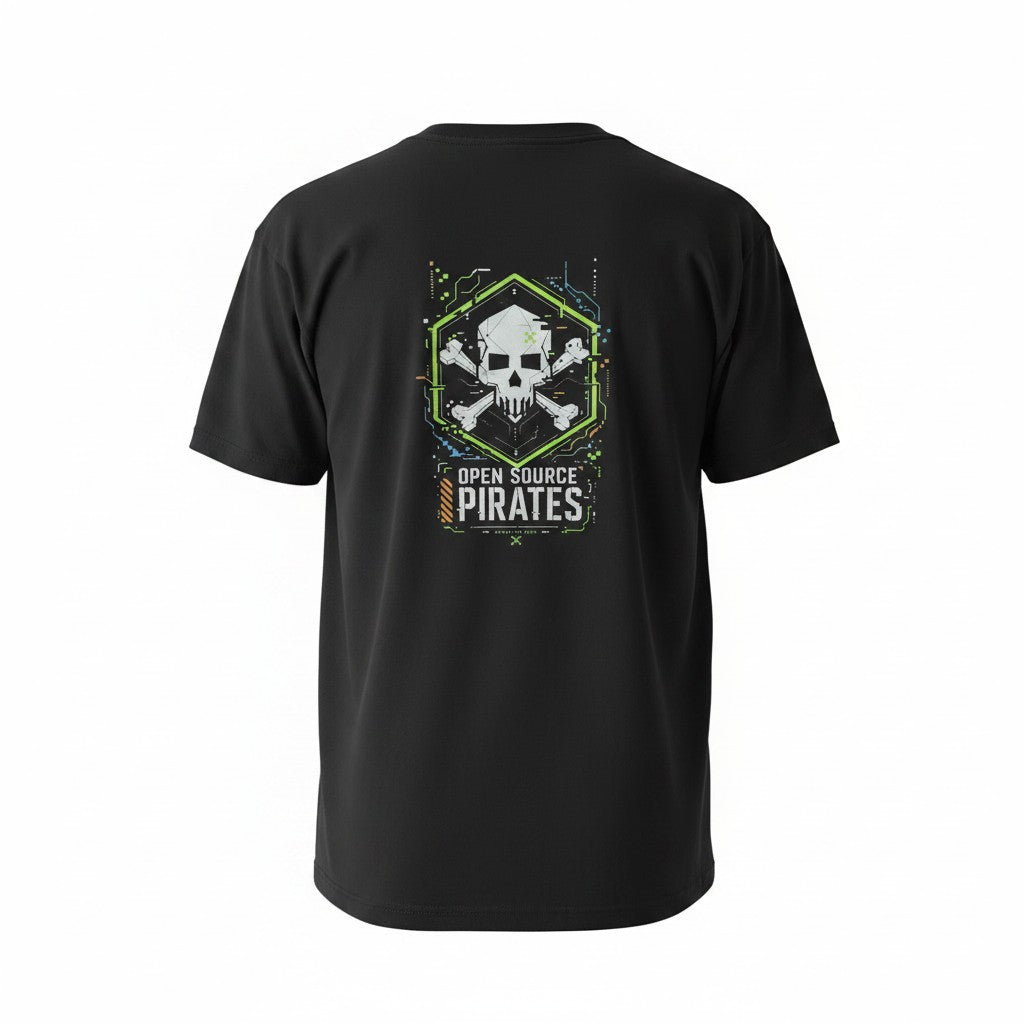 Open Source Pirates T-Shirt – Skull & Circuit Maker Design